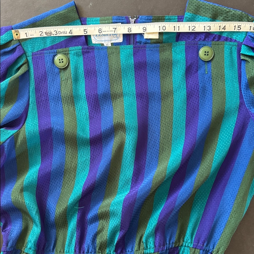 Vintage Leslie Fay Metallic Stripe Dress - Picture 10 of 17